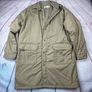 Vintage L.L.Bean Jacket Mens Large Tan Wool Lined Field Coat Parka USA 80s